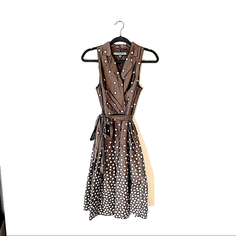 Anne Klein Polka Dot Wrap Dress